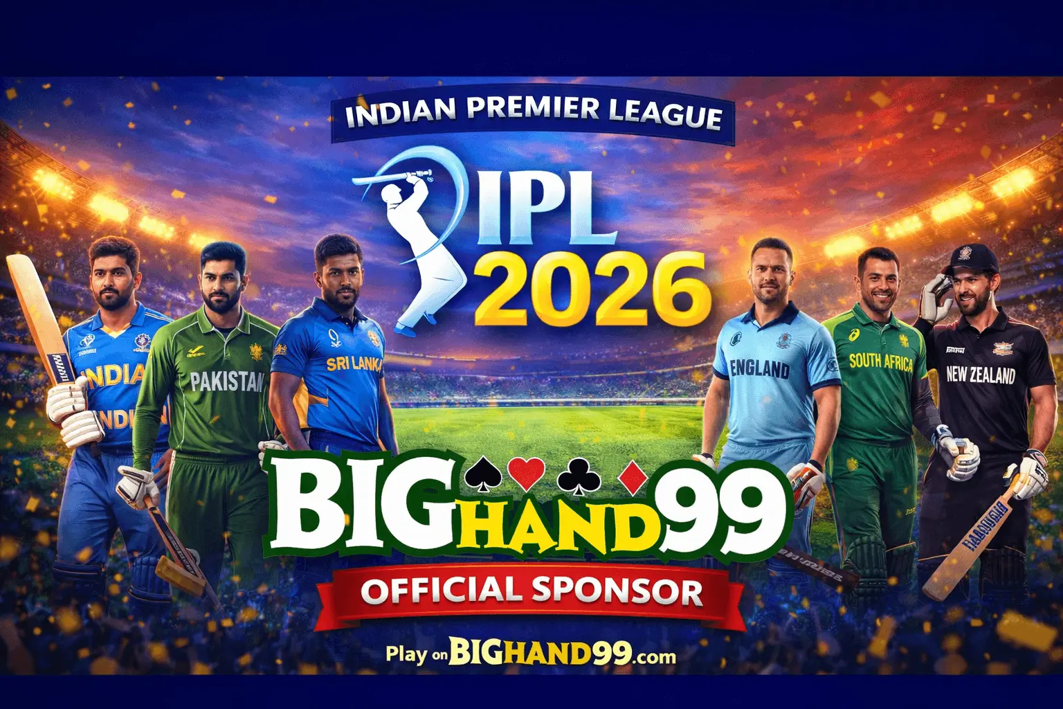 Bighand99 IPL 2026 cricket betting markets with live odds
